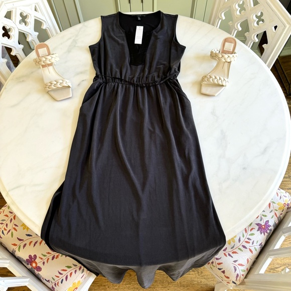 WHBM Super Comfy Maxi Dress Sandwashed Jersey Black Sz XS - Picture 4 of 11